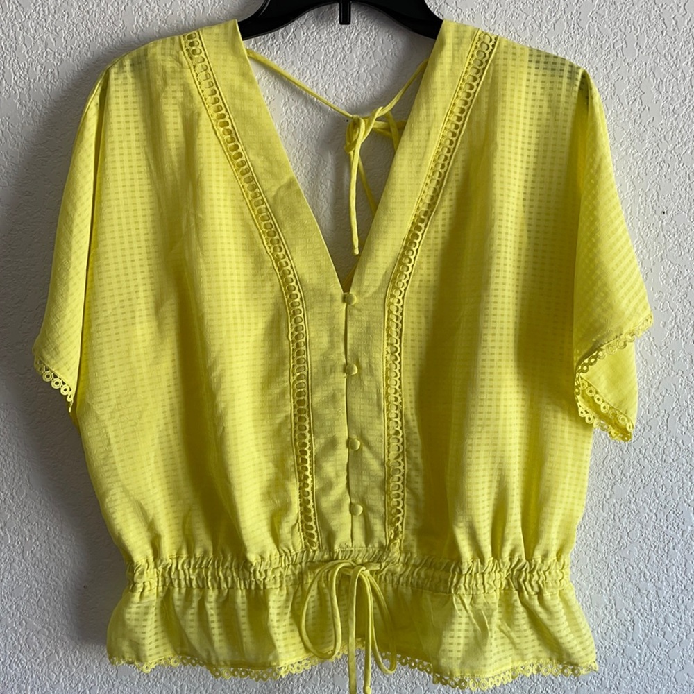 Neon Yellow Blouse size XL